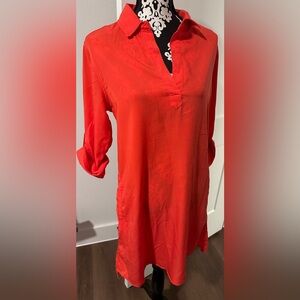 Kut from the Kloth Vibrant Red V Neck Dress